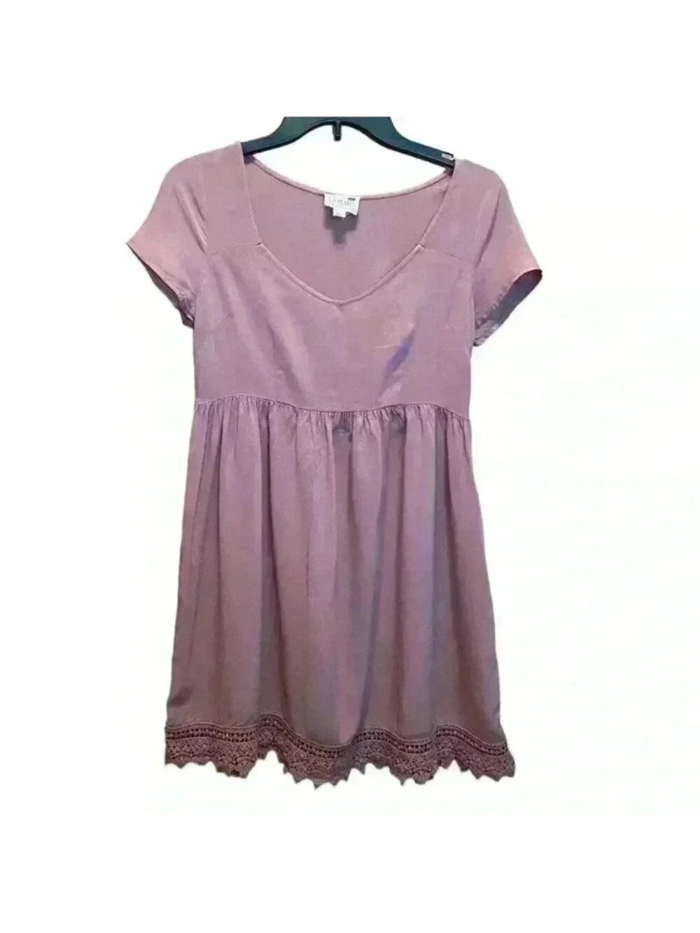 L.A. Hearts Pink Dress Lace Hem